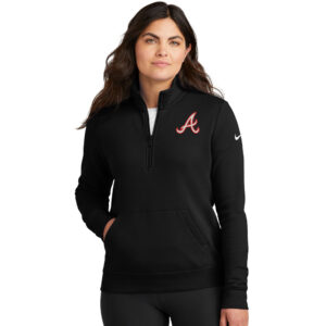 Knights Holiday Nike Ladies Club Fleece Sleeve Swoosh 1/2-Zip-Black