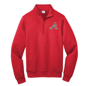 Knights Holiday Adult Core Fleece 1/4-Zip Pullover Sweatshirt -Red