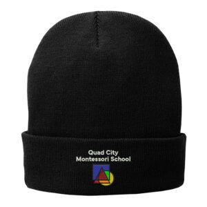QC Montessori School Port Company Fleece Lined Knit stocking Cap-Black
