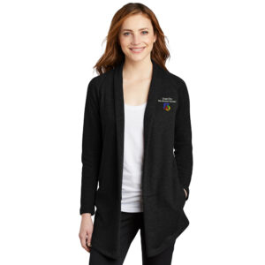 QC Montessori School Port Authority Ladies Interlock Cardigan-Deep Black