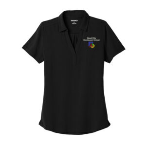 QC Montessori School OGIO Ladies Limit Polo Fuel-Black top