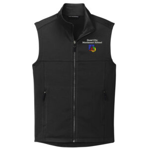 QC Montessori School Port Authority Men Collective Smooth Fleece Vest-Black