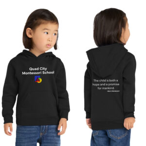 QC Montessori School Toddler Pullover Hooded Sweatshirt-Black