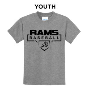 QCA Rams Baseball Youth Short Sleeve Tee-Athletic Heather