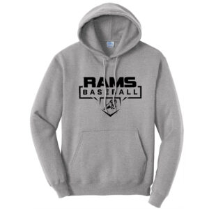 QCA Rams Baseball Unisex Fleece Hooded Sweatshirt-Athletic Heather