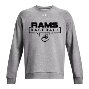 QCA Rams Baseball Under Armour UA Rival Fleece Crewneck Sweatshirt-Castle Rock Heather