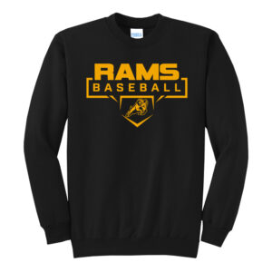 QCA Rams Baseball Unisex Fleece Crewneck Sweatshirt-Black