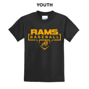 QCA Rams Baseball Youth Short Sleeve Tee-Black