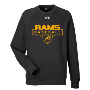 QCA Rams Baseball Under Armour UA Rival Fleece Crewneck Sweatshirt Adult-Black