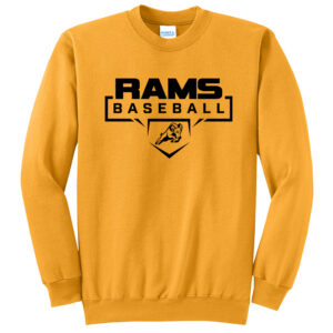QCA Rams Baseball Unisex Fleece Crewneck Sweatshirt-Gold