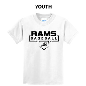 QCA Rams Baseball Youth Short Sleeve Tee-White