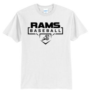 QCA Rams Baseball Unisex Short Sleeve Tee-White
