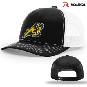 QCA Rams Baseball Richardson Pro Crown Mesh Back solid color Adjustable back cap Split-Black/White