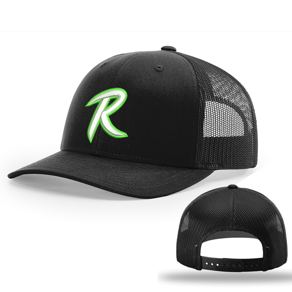 QC Raptors Baseball Richardson Pro Crown Mesh Back solid color Adjustable back cap Solid-Black