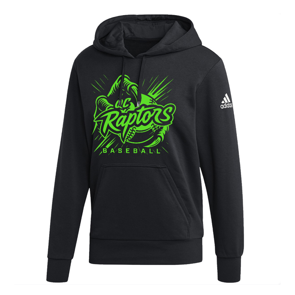 QC Raptors Baseball Adidas Fleece Hooded Sweatshirt- Black
