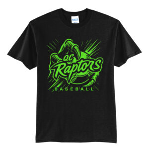 QC Raptors Baseball unisex Short Sleeve Tee-Black