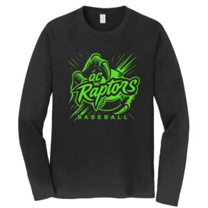 QC Raptors Baseball Unisex Cotton Fan Favorite Long Sleeve Tee-Black