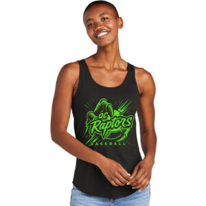QC Raptors Baseball District Women’s Relaxed Tri Blend Relxed Tank-Black