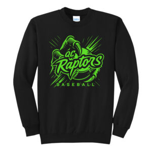 QC Raptors Baseball Unisex Fleece Crewneck Sweatshirt-Black