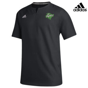 QC Raptors Baseball Adidas Sideline 21 woven Light Weight short sleeve 1/4 zip pullover-Black (S, M, XL, 2X)