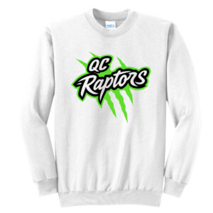 QC Raptors Baseball Unisex Fleece Crewneck Sweatshirt-White