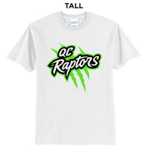 QC Raptors Baseball Tall Short Sleeve Tee-White