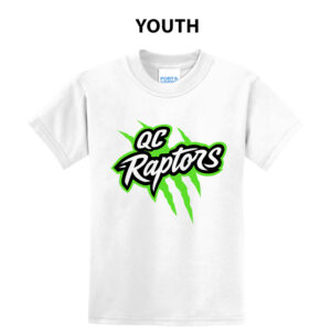 QC Raptors Baseball Youth Short Sleeve Tee-White
