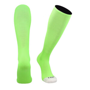 QC Raptors Baseball TCK ProSport over the calf sock w/white toe-Neon Green