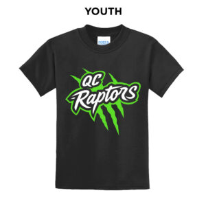 QC Raptors Baseball Youth Short Sleeve Tee-Black