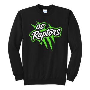 QC Raptors Baseball Unisex Fleece Crewneck Sweatshirt-Black