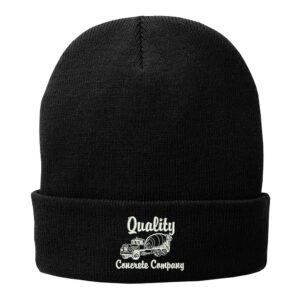 Quality Concrete Port Company Fleece Lined Knit stocking  Cap-Black