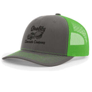 Quality Concrete Richardson Pro Crown Mesh Back Adjustable back cap-Charcoal/ Neon Green
