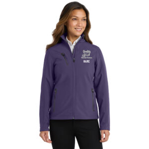 Quality Concrete Port Authority Ladies Welded Soft Shell Jacket-Posh Purple