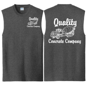 Quality Concrete Port  Company Core Cotton Sleeveless Tee Men-Dark Heather Grey