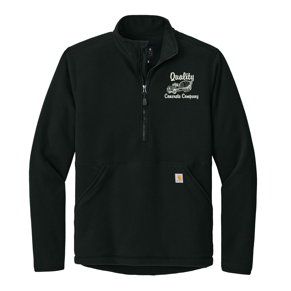 Quality Concrete Carhartt men Textured 1/2-Zip Fleece Jacket-Black