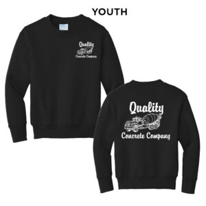 Quality Concrete Youth Fleece Crewneck Sweatshirt-Black
