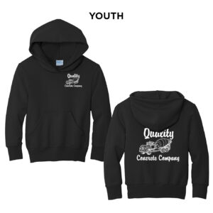 Quality Concrete Youth Fleece Hooded Sweatshirt-Black