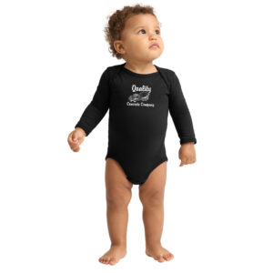 Quality Concrete Rabbit Skins Infant Long Sleeve Jersey Bodysuit-Black