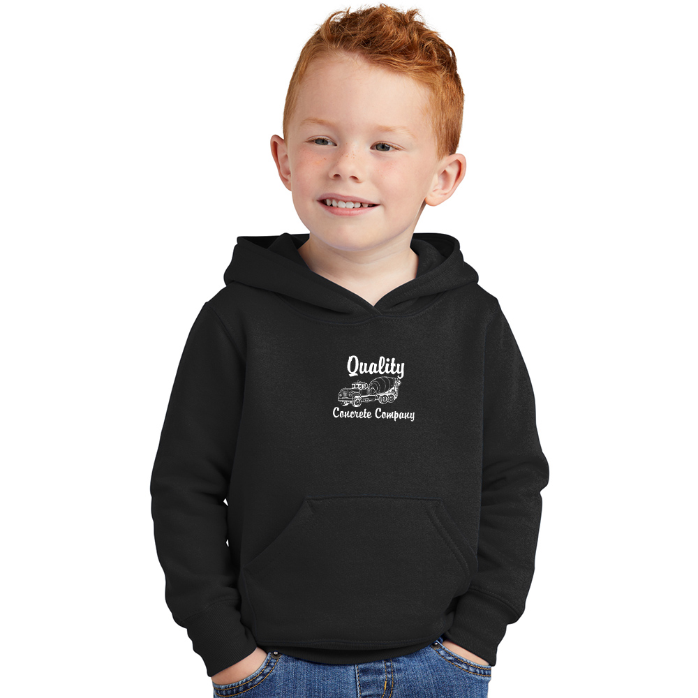 Quality Concrete Toddler Pullover Hooded Sweatshirt-Black