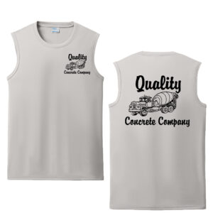 Quality Concrete Port Company Men Performance Sleeveless Tee-Silver