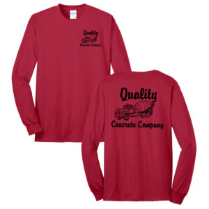 Quality Concrete Unisex Cotton Long Sleeve Tee-Red