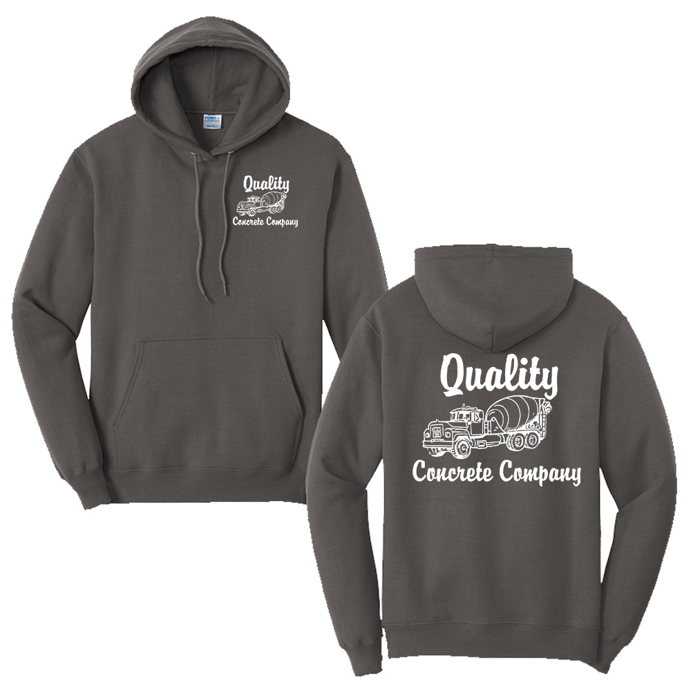 Quality Concrete Unisex Fleece Hooded Sweatshirt-Charcoal