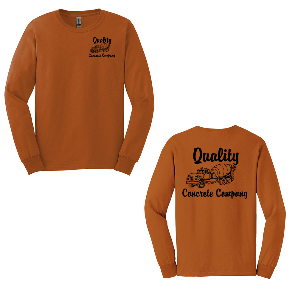 Quality Concrete Unisex Cotton Long Sleeve Tee-Texas Orange