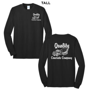 Quality Concrete Tall Cotton Long Sleeve Tee-Black
