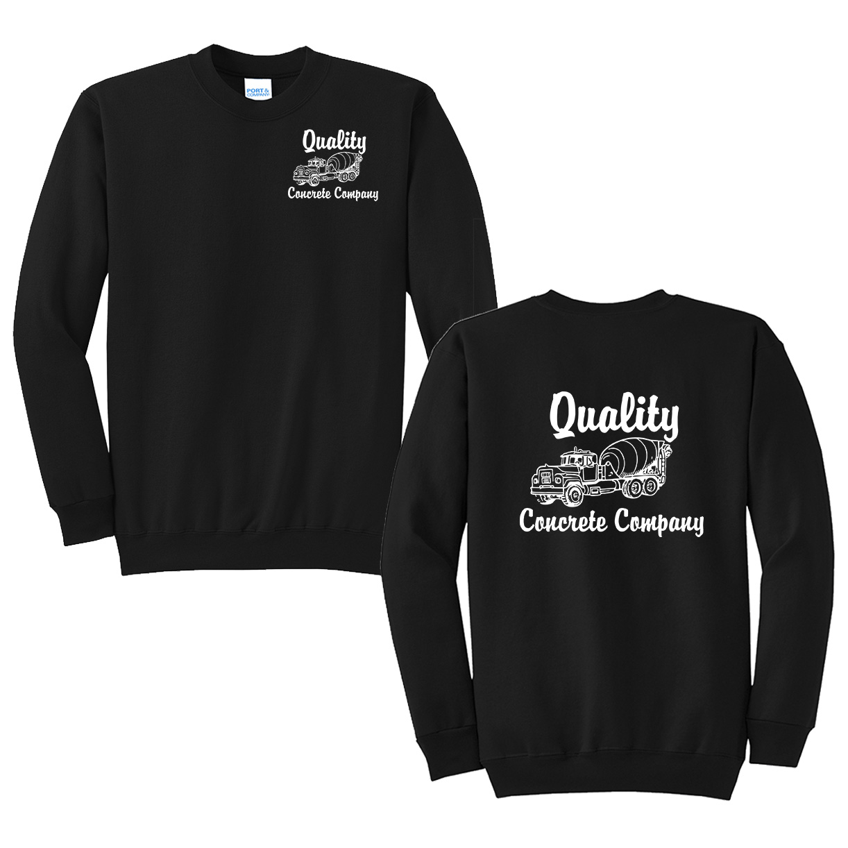 Quality Concrete Unisex Fleece Crewneck Sweatshirt-Black