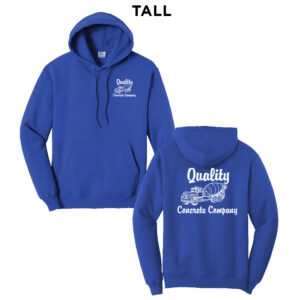 Quality Concrete Tall Fleece Hooded Sweatshirt-Royal