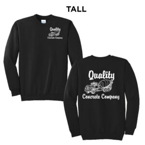 Quality Concrete Tall Fleece Crewneck Sweatshirt-Black