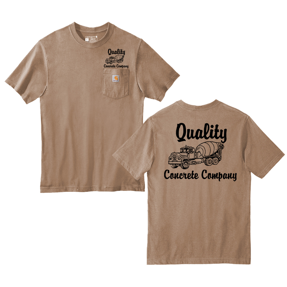 Quality Concrete Carhartt Men Workwear Pocket Short Sleeve cotton T-Shirt-Desert