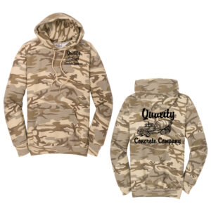 Quality Concrete Unisex Core Fleece Camo Pullover Hooded Sweatshirt-Desert Camo