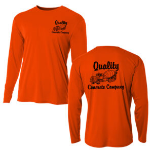 Quality Concrete Adult Cooling Performance long sleeve Crew Tee-Safety Orange